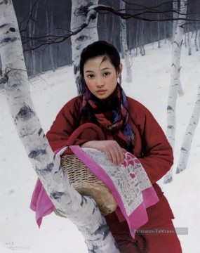 Filles chinoises œuvres - Forêt de bouleaux WYD chinois filles